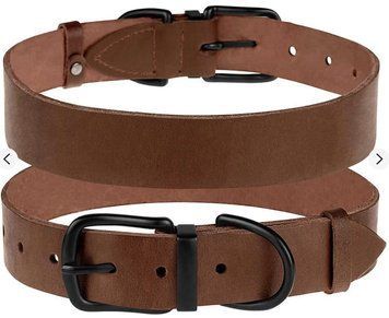 Нашийник Для Собак Шкіряний BronzeDog Classic з Металевою Фурнітурою Коричневий, L (25 мм, 38-51 см) А12079 фото