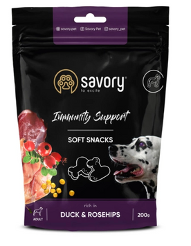 М'які ласощі Savory для зміцнення імунітету собак, качка та шипшина 200 г А22818 фото