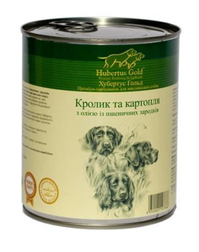 Консервований корм Hubertus Gold Кролик та картопля 800 г А10312 фото