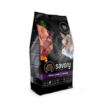 Сухий корм для стерилізованих котів Savory Adult Cat Sterilized Fresh Lamb & Chicken (ягня та курка) А22477 фото