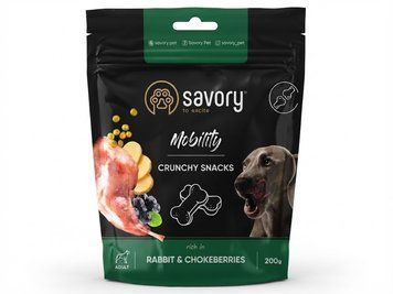 М'які функціональні ласощі для підтримки суглобів у собак Savory з кроликом і горобиною, 200 г А31138 фото