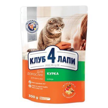 Клуб 4 Лапи Premium сухий корм для дорослих котів з куркою 14кг А06448 фото