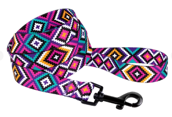 Повідець Для Собак Bronzedog Urban Tribal Нейлоновий Рожевий 20 мм 152 см А08682 фото