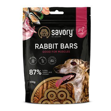 Джерки Savory Bars With Rabbit, батончики з кроликом-100г А34820 фото
