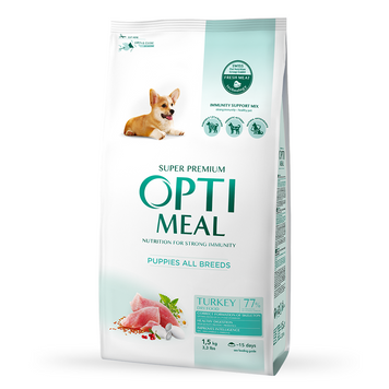 OPTIMEAL&trade;. Повнораціонний сухий корм для цуценят усіх порід - індичка А09158 фото