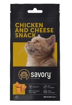 Ласощі для котів Savory Snack Chicken and Cheese 60 г - курка та сир А30765 фото