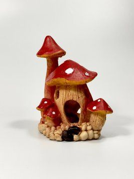 Декорація для акваріума 'Грибна хатинка' 14*9*15,5см А34405 фото