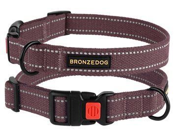 Нашийник Для Собак Bronzedog Сotton Рефлекторний х/б Брезент з Пластикової Пряжкою Черрі 25-33 см А12775 фото