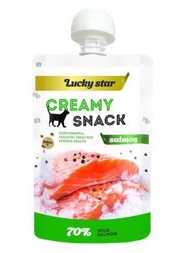 Ласощі для котів Lucky Star Пюре лагідне з м`якоті дикого лосося 85 г А33280 фото
