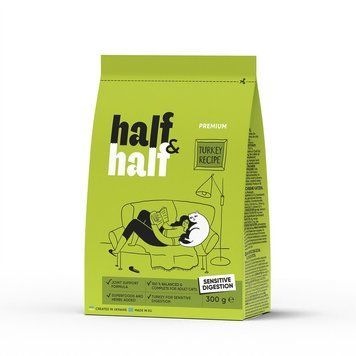 Сухий корм Half & Half для котів з чутливим травленням з індичкою, 300гр А31403 фото