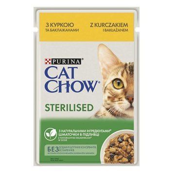 PURINA CAT CHOW (КЕТ ЧАУ). з куркою та баклажанами, шматочки в підливці, 85гр А09952 фото