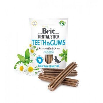 Ласощі для собак Brit Dental Stick Teeth & Gums - ромашка і шавлія (7шт, 251гр) А30783 фото