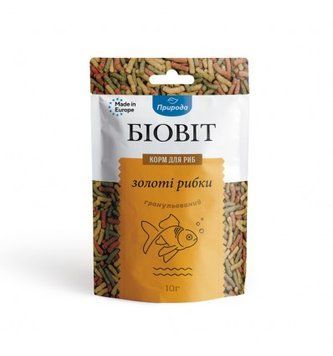 Корм для золотих рибок Біовіт натуральний гранульований, 10 г А02224 фото