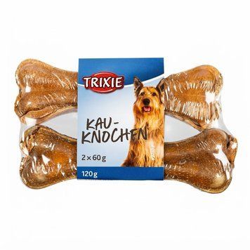 Натуральні жувальні ласощі для собак &laquo;Кістка з качиної шкіри Trixie&raquo;, 120 г (2 штуки в упаковці, довжина 12 см) А34194 фото