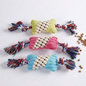 Іграшка JOYPET &laquo;Цукерка кольорова зі шнуром&raquo; для собак, тканинна, зі звуком, 22х6 см А35685 фото